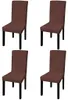 vidaXL Stretch Chair Covers Straight 4 ks. Hnedé Náhľad obrázku produktu 5
