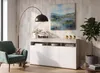 Große Kommode Fernsehschrank LUNA 3D Kaschmir/Weiß Matt Produktbild-Vorschau 2