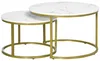 HOMCOM 2er-Set Couchtisch, Runder Beistelltisch, Produktbild-Vorschau 1