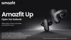 A promotional image for Amazfit Up Open-Ear Earbuds, showcasing the product and its features. Voir les images du produit