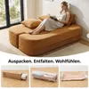 2-in-1 Bouclé Schlafsofa, modulares Bodensofa mit Kissen Produktbild-Vorschau 5