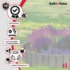A garden border made of wooden planks surrounding a bed of purple flowers. Náhled obrázku produktu