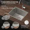 ML-Design lavello da cucina con scarico e troppopieno, Anteprima dell’immagine prodotto 4
