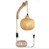 Holz Innen Wandleuchte, Vintage Wandlampe, Retro Bambus Produktbild-Vorschau 3