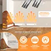 An illustration showing a modular heating system designed to combat dampness and mold in walls, with diagrams and feature callouts. Produktbild-Vorschau