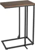 A c-shaped side table with a wooden top and black metal frame. Produktbild-Vorschau
