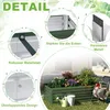 Close-up marketing image showing details of a green metal raised garden bed. Voir les images du produit