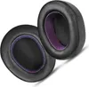 Two black ear pads with purple inner lining are shown against a white background. Náhled obrázku produktu