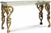 Casa Padrino Luxus Barock Massivholz Konsole Weiß / Gold Produktbild-Vorschau 1