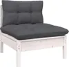 7-tlg. Garten-Lounge-Set mit Kissen Weiß Kiefer Massivholz Produktbild-Vorschau 3