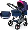 A doll stroller and matching bag are displayed against a white background. Produktbild-Vorschau