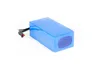 A blue lithium-ion battery pack with a black cable and connector, isolated on a white background. Produktbild-Vorschau