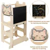 2 in 1 Learning Tower für Kinder,Montessori Stehhilfe mit Produktbild-Vorschau 6