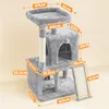 A diagram of a cat tree with dimensions indicated by measurement lines and text. Produktbild-Vorschau
