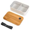 4x Kunststoff Lunchbox 1200 ml mit Holz Deckel 19,5 x 11,5 Produktbild-Vorschau 7