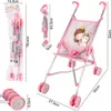 Malplay Puppenwagen Klappbarer leicht Rosa Kinderwagen Produktbild-Vorschau 2