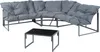 A dark gray outdoor lounge set with a coffee table on a white background. Anteprima dell’immagine prodotto