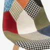 Sedia patchwork in legno e tessuto per cucina bar Anteprima dell’immagine prodotto 4