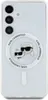 A white phone case with a Karl Lagerfeld design on the back. Produktbild-Vorschau