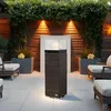 Ethanol-Feuersäule Braun Poly-Rattan, 120 cm hoch, 33x33 Produktbild-Vorschau 2
