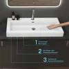 doporro Waschbecken 100x48x10cm Aufsatzwaschbecken Weiß aus Produktbild-Vorschau 2