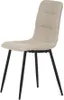 A single beige dining chair with black legs against a white background. Náhled obrázku produktu