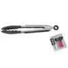 A pair of kitchen tongs on a white background with a product tag. Náhled obrázku produktu