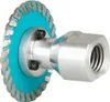 A close-up studio shot of a diamond cutting disc with a threaded adapter. Anteprima dell’immagine prodotto