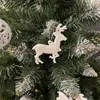 Weihnachtsbaum Anhänger mit Schnur Rentier Baumschmuck Weiß Produktbild-Vorschau 5