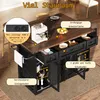 Carrello da cucina MODFU nero con cinque rotelle, isola da Anteprima dell’immagine prodotto 5