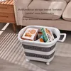 Faltbarer Wäschekorb aus Kunststoff mit Rädern, 38 Liter, Produktbild-Vorschau 2
