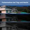 A split image showing a modern house and pool at different times of day and with different camera technologies. Produktbild-Vorschau