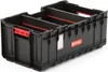A black Qbrick System Werkzeugkasten PLUS System ONE tool box with red accents, shown from a diagonal front-left perspective on a white background. Náhled obrázku produktu