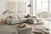 KAWOLA Sofa RANI Ecksofa Cord steingrau Recamiere rechts Produktbild-Vorschau 1