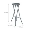 Relaxdays Barhocker, 2er Set, Rattan-Optik, klappbarer Produktbild-Vorschau 4