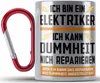 Trendation - Elektriker Edelstahl Tasse Karabiner Spruch Produktbild-Vorschau 1