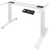A white electric standing desk frame with a black controller. Produktbild-Vorschau