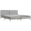 Bettgestell Grau Sonoma 200x200 cm Holzwerkstoff und Metall Produktbild-Vorschau 1