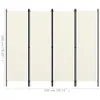 vidaXL Divisorio 4 pezzi bianco crema 200x180 cm - Divisori Anteprima dell’immagine prodotto 7