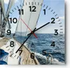 Wanduhr - Quadrat - Glasuhr - Meer Kreuzfahrt Segel - Produktbild-Vorschau 1