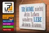 Blechschild träume nicht dein Leben lebe, 30 x 20 cm, Produktbild-Vorschau 3