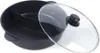 A black divided hot pot with a clear glass lid. Náhled obrázku produktu