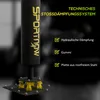 A close-up marketing image of a free-standing punching bag, highlighting its technical features. Voir les images du produit