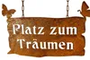 Rost Schild Platz zum Träumen 31x46 cm Edelrost Schild Produktbild-Vorschau 1