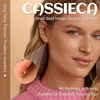 A woman wearing earrings, with a close-up inset of an earring. Anteprima dell’immagine prodotto