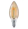 A single Philips LED filament light bulb with a candle-shaped glass and a metallic base, shown against a white background. Produktbild-Vorschau