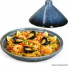 Tajine Steingut blau schwarz Schale mit Deckel Ofenform Produktbild-Vorschau 2