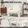 Makika Loungesessel Einzelsofa Lia aus Bouclé in Weiß Produktbild-Vorschau 2