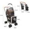 Klappbarer Hundewagen,2 Etagen Hundewagen für Kleine Hunde Produktbild-Vorschau 7