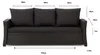 Gartenkissen Set schwarz – 170x60 + 3x60x50 cm Gartenkissen Produktbild-Vorschau 3